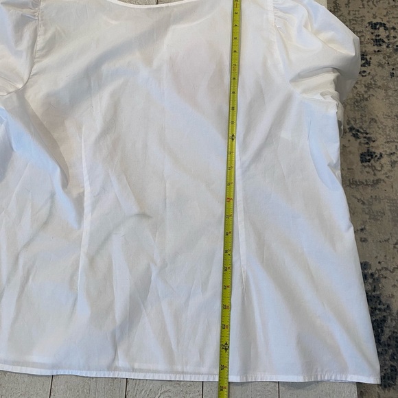 Talbots white cotton popover blouse floral embroidery appliqué coastal beach XL - Picture 9 of 11